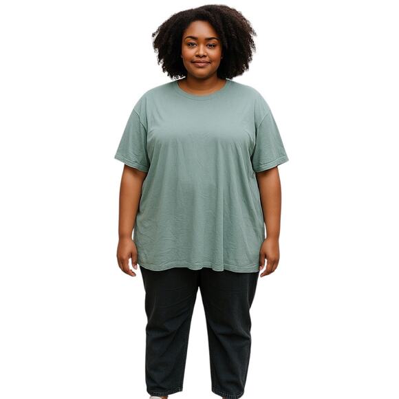 SKIMS Unisex Cotton Jersey T-Shirt 5X Teal Blue | Oversized Fit | New with Tags - Picture 1 of 6